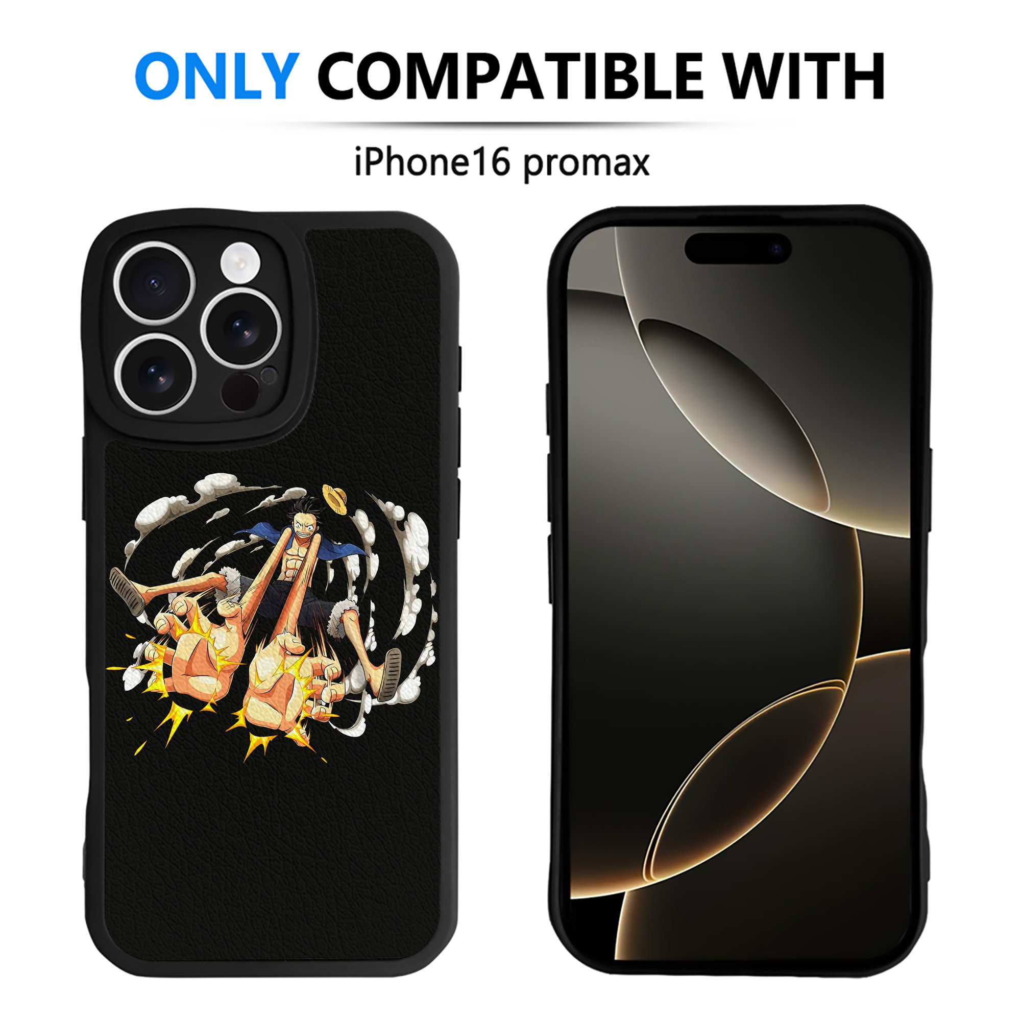 （画像用） ワンピース モンキー・D・ルフィ ONE PIECE Monkey D. Luffy 【iPhone 16シリーズ対応】シリコンスマホケース（レザー調） 材質：シリコン